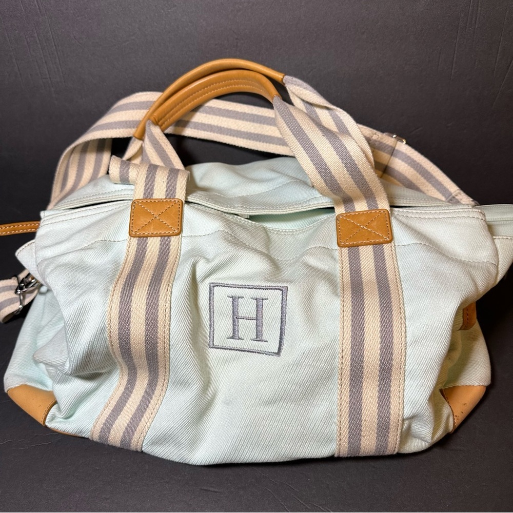 Pottery Barn Kids Mint and Tan Baby Bag